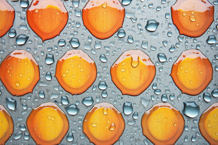 glossy metal with rain dropletsの素材