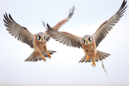 kestrels talons ready while hoveringの素材