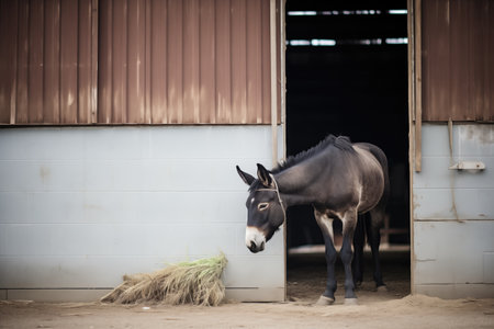 black mule contrasts with faded barn wallの素材
