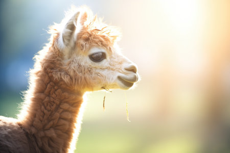 soft focus on alpaca in backlightの素材