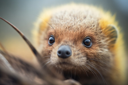 close-up of mongoose during snake confrontationの素材