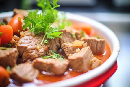 goulash close-up, tomato and beef chunks evidentの素材