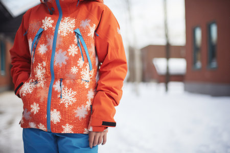 snowflakes on snowshoers jacketsの素材