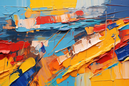 brush strokes creating texture on abstract pieceの素材