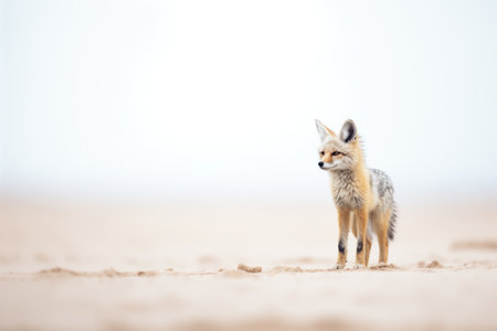 lone desert fox amidst sandstormの素材