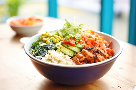 veggie burrito bowl at a fast-casual eateryの素材