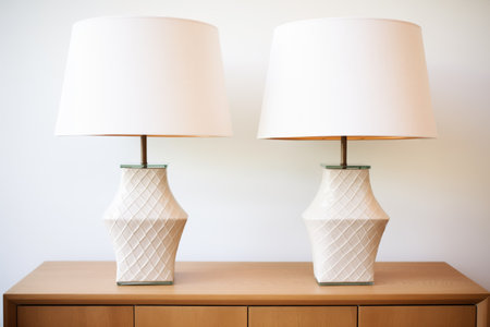 bedside table lamps with white shadesの素材
