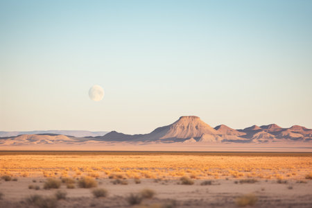 supermoon looming over a desert landscapeの素材