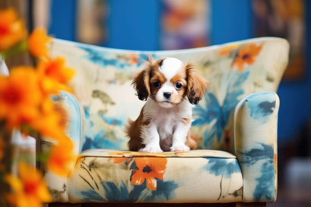 puppy on a pawprint designed small couchの素材