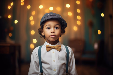 child star in vintage attire under spotlightの素材