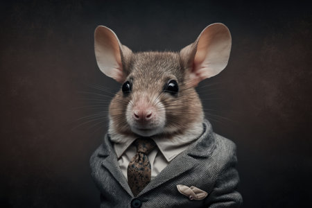 portrait of mouse in an expensive business suitの素材