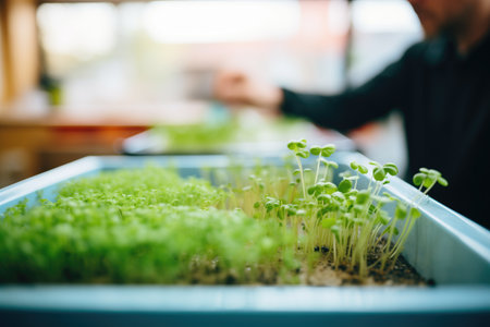 nutrient solutions being added to microgreensの素材