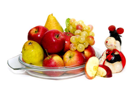 apples, pears and grapesの写真素材