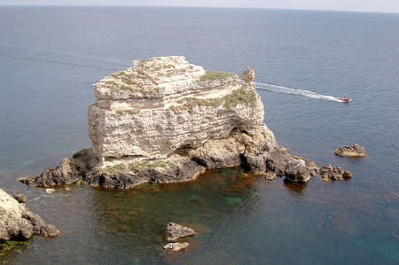 Rocky islands in the seaの写真素材