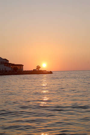 sunset on the beachの写真素材