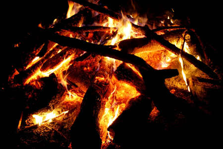 glowing pieces of wood.  nice bonfireの写真素材