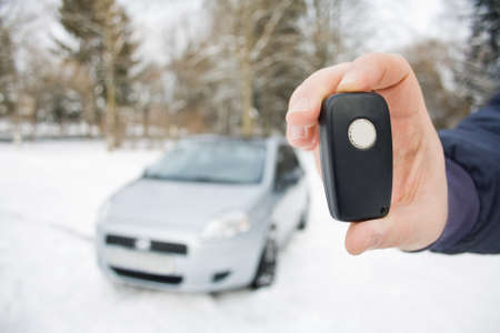 car keys in handの写真素材