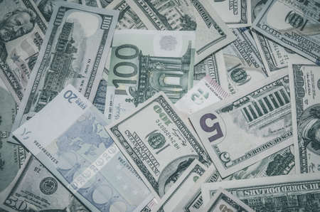 Two leading currency - US Dollar vs Euroの写真素材