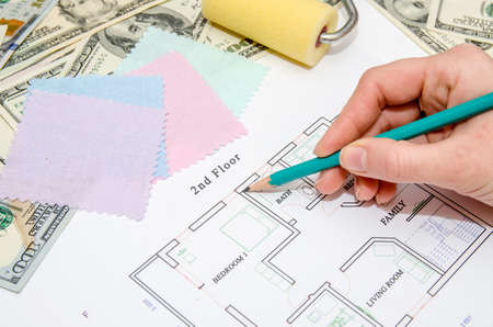 Architectural plans and blueprintsの写真素材