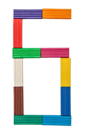 plasticine figure one 1 isolated on white backgroundの写真素材