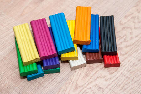 colorful plasticine blocksの写真素材