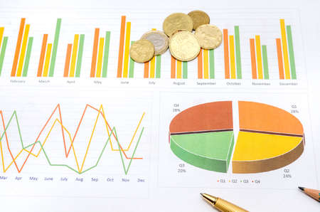 Financial analysis with penの写真素材