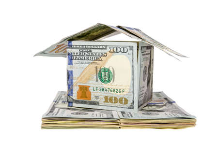 Hundred Dollar house isolated on white backgroundの写真素材