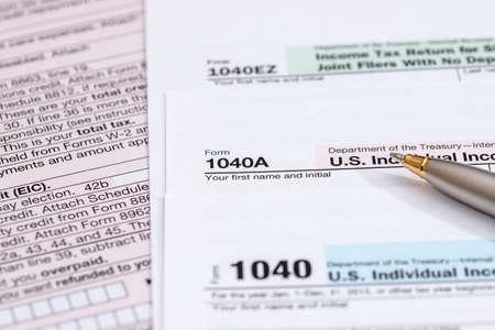 us tax form with pen