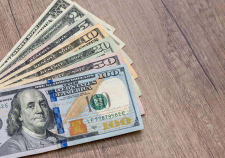 different us dollar on deskの写真素材