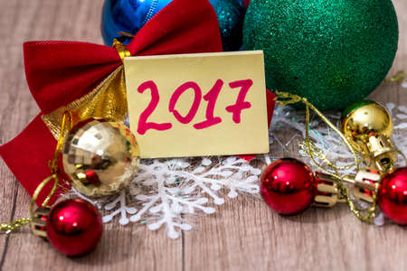 2017 new year on Christmas decorations