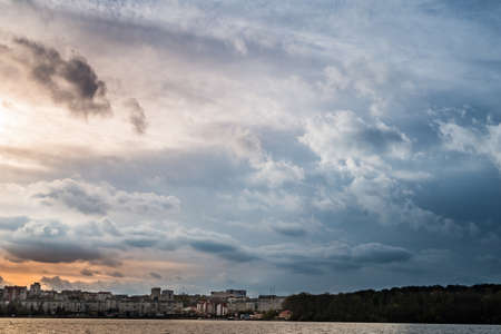 sky with clouds. summer sunsetの写真素材