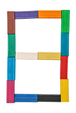 plasticine figure one 1 isolated on white backgroundの写真素材