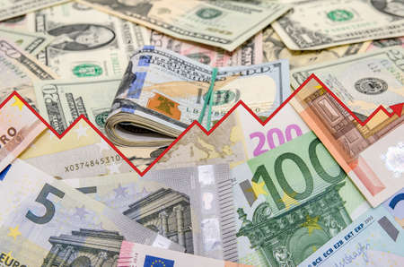 us dollar vs euro. financical concept background