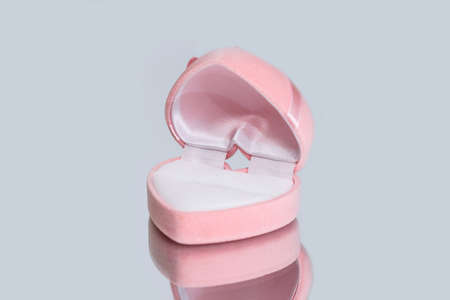 open empty jewerly box isolatedの写真素材