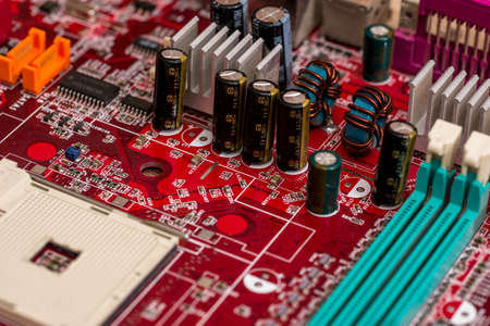 technician's hand assembling personal computer