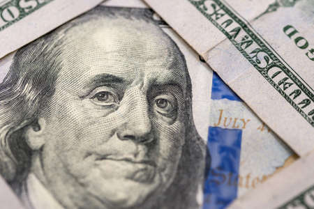 Macro shot of new 100 dollar banknote