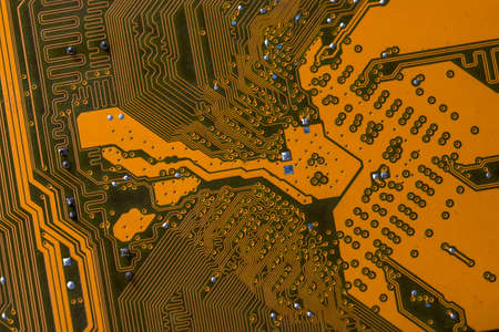 Orange computer circuit board