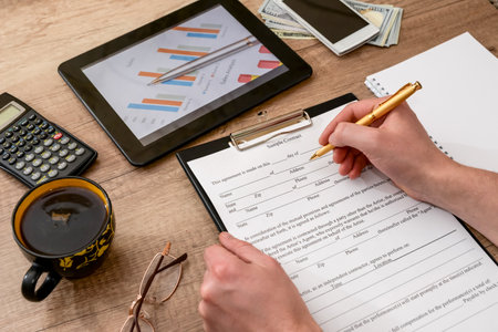 Business man signing a contract