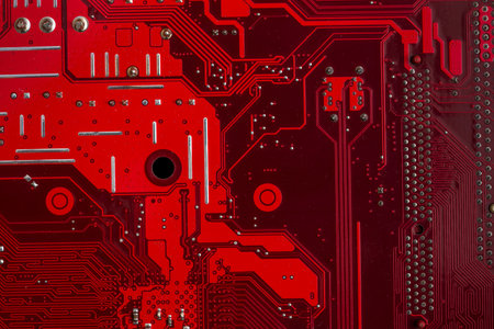 red circuit board. back side