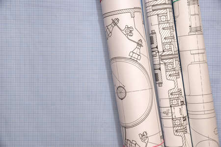 some engineering graph as rolls on a graph paperの写真素材