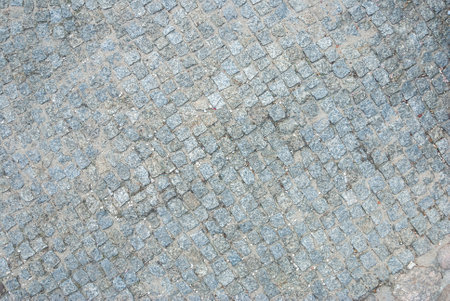 gray stone pavement on top view. close upの写真素材