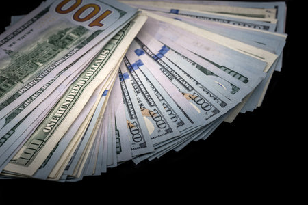 us dollar isolated on black