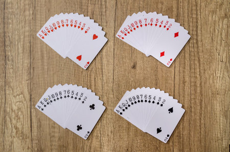 playing cards on desk