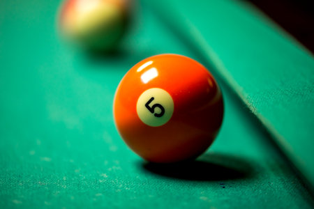 Billiard balls in pool table