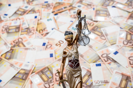 Themis against euro backgroundの写真素材