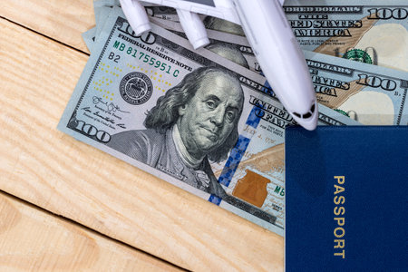 Preparing for a travel document money concept