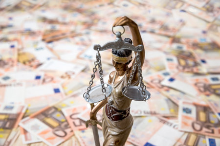 Themis against euro backgroundの写真素材