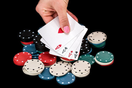 Four aces in the player's poker hand
