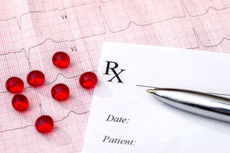 empty recipe for pill cardiogram and pen