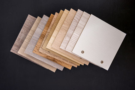 Wooden sampler on dark background close upの写真素材